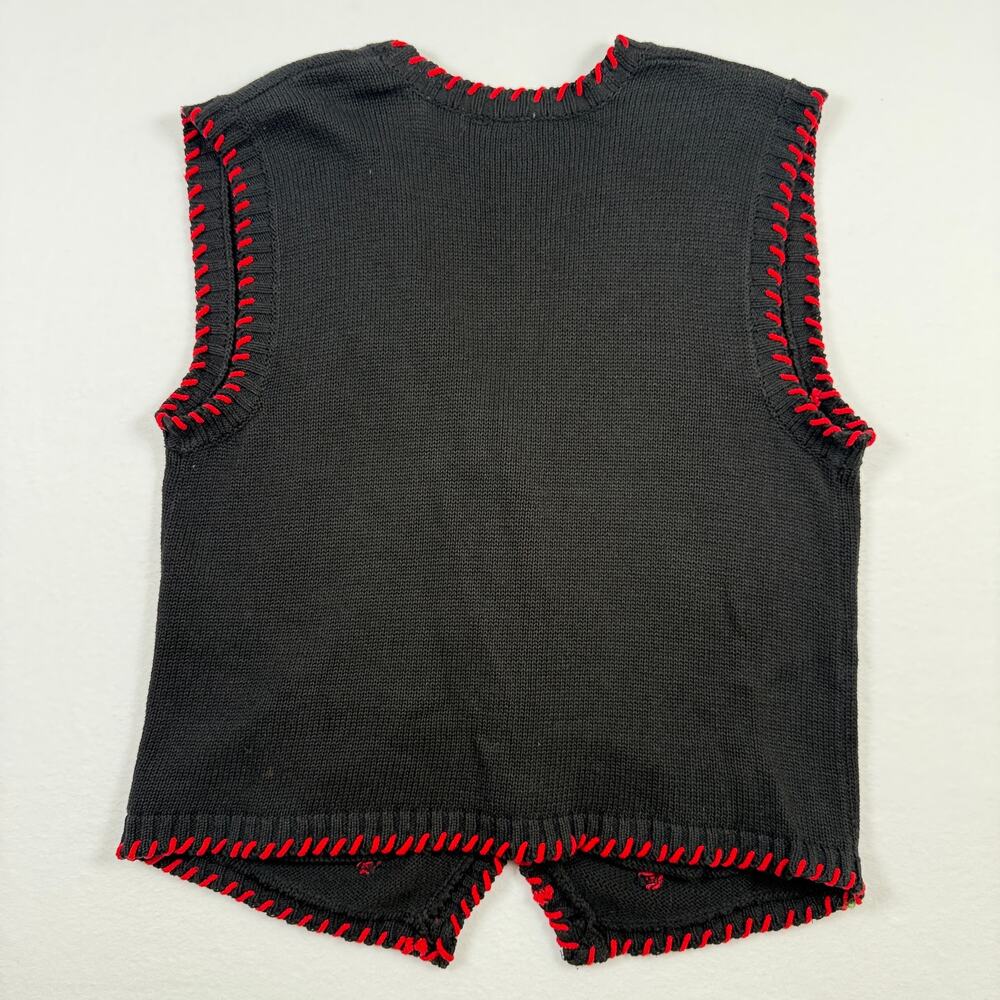 Vintage Cambridge Sports Club Beaded Southwest Black Sweater Vest Size Large - Picture 4 of 8